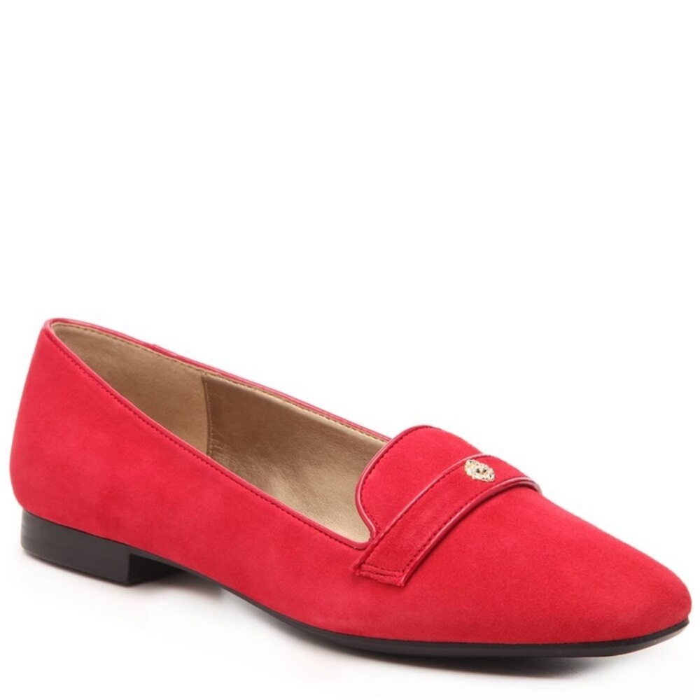 Anne Klein Red Suede Akidara iflex Loafers Size 9.5
